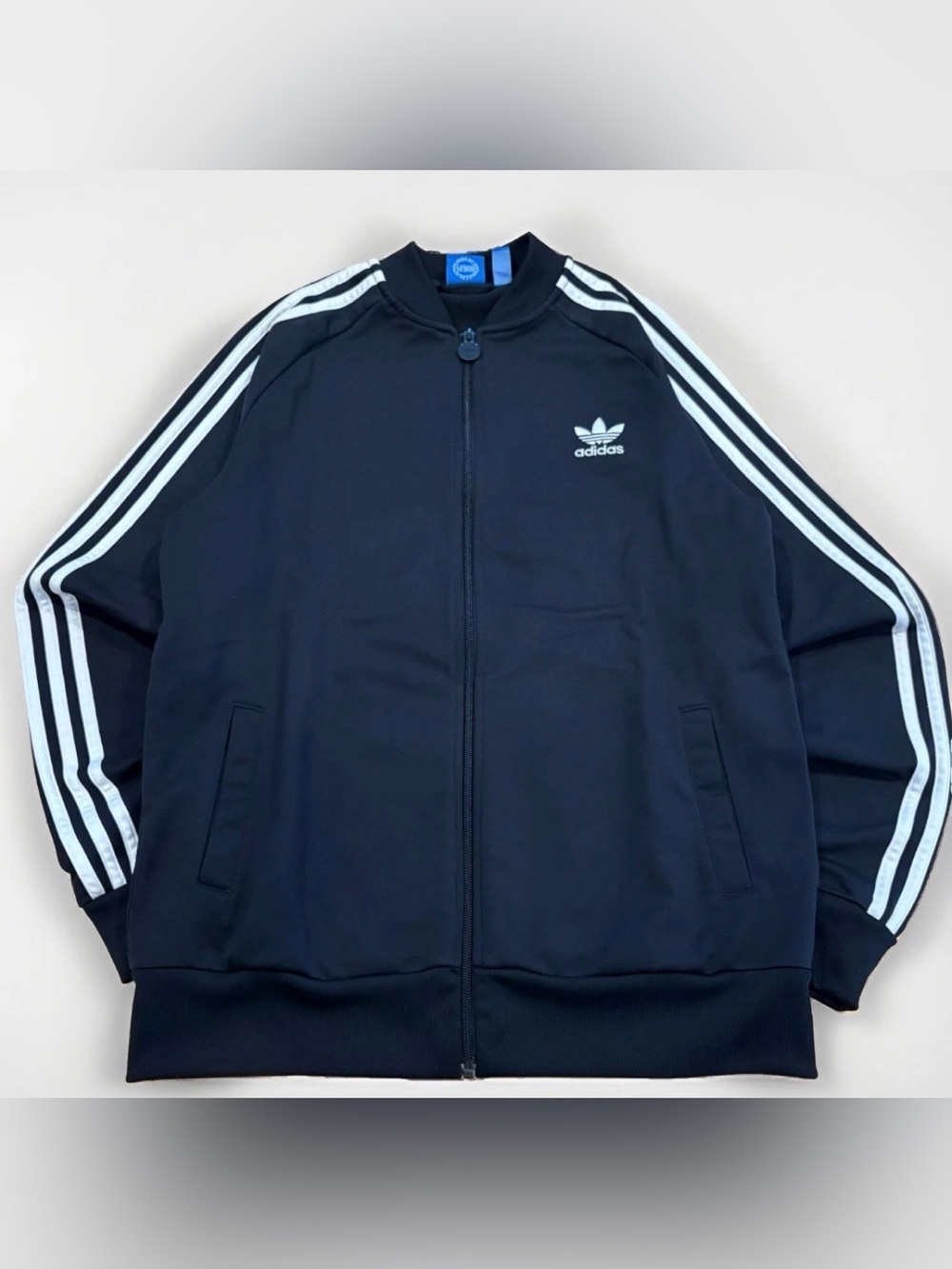 Adidas Track Jacket Youth Size XL Black Three Stripes Warm Up Full Zip